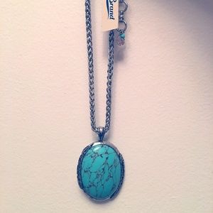 Lucky Brand Silver-tone Turquoise Necklace